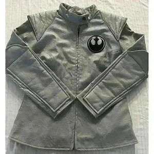 Disney Star Wars Rebel Alliance Gray Faux Leather Jacket 7/8 Youth/XS-S Women